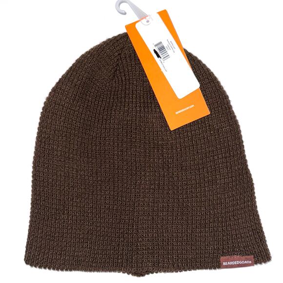 NWT Bearded Goat Boatyard Waffle Knit Cap Beanie Oxblood Brown OSFA - Picture 5 of 10